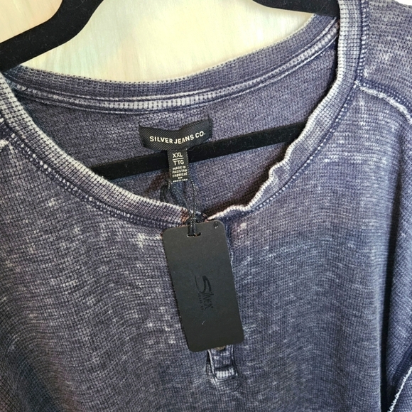 Silver Jeans Men's Winter Waffle Knit Longsleeve Henley - Picture 5 of 7